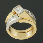 Paul Klecka Plat & Solid 18K Gold, 1.59 ctw Diamond Engagement, Wedding Ring Set, Olde Towne Jewelers, Santa Rosa CA.