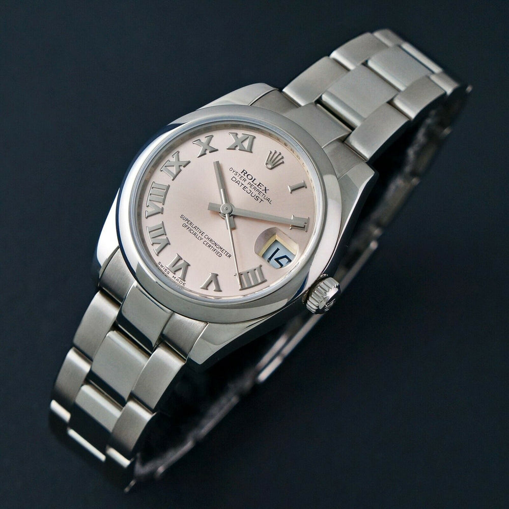 2010 Rolex 178240 Datejust 31mm Pink Roman Dial Mid Size Stainless Steel Watch, Olde Towne Jewelers Santa Rosa Ca.