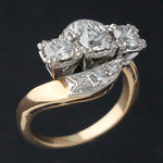 Retro Deco Solid 14K & Platinum, 1.15 CTTW Diamond Wedding Band, Anniversary Ring, Olde Towne Jewelers, Santa Rosa CA.